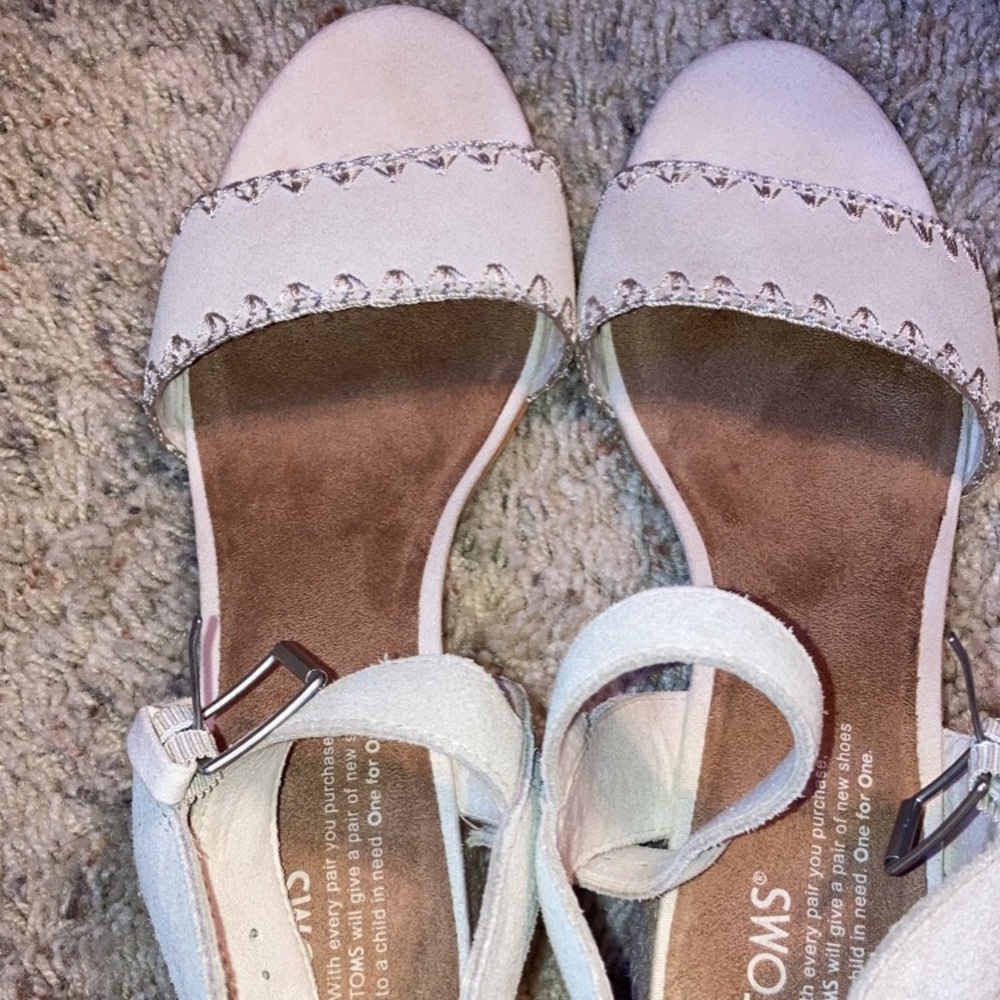 Toms white heels